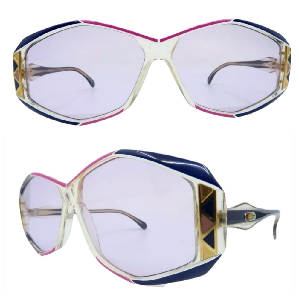 1980’s Cazal Sunglasses  in Blue & Pink, Unisex, Made in Germany